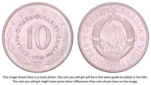 YUGOSLAVIA 10 dinara 1976 XF