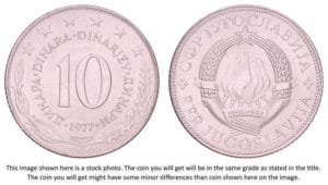 YUGOSLAVIA 10 dinara 1977 UNC-