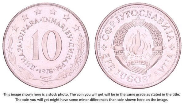 YUGOSLAVIA 10 dinara 1978 UNC-