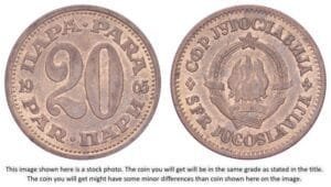 YUGOSLAVIA 20 para 1965 VF+