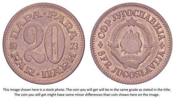 YUGOSLAVIA 20 para 1973 XF