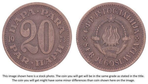 YUGOSLAVIA 20 para 1973 VF