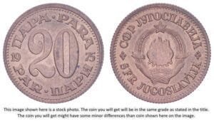 YUGOSLAVIA 20 para 1975 XF+