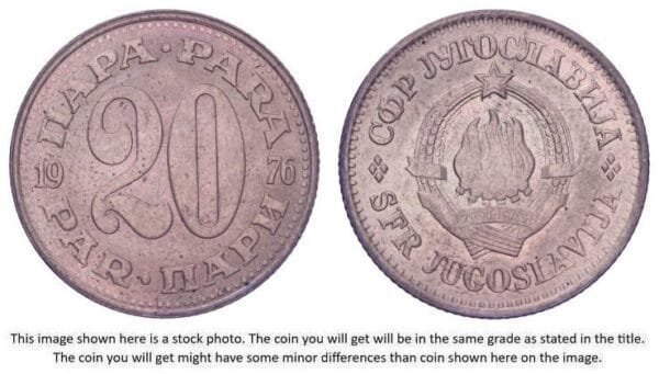 YUGOSLAVIA 20 para 1976 XF