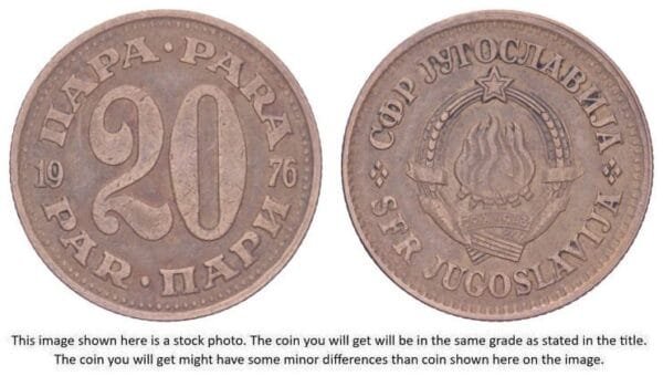 YUGOSLAVIA 20 para 1976 VF