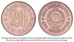 YUGOSLAVIA 20 para 1977 XF+