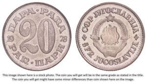 YUGOSLAVIA 20 para 1978 UNC-