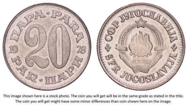 YUGOSLAVIA 20 para 1978 UNC-
