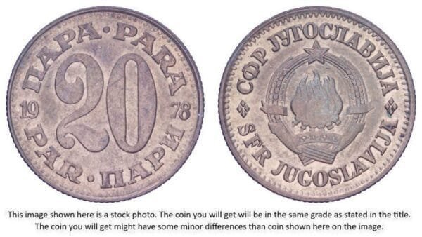 YUGOSLAVIA 20 para 1978 XF
