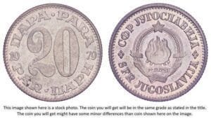 YUGOSLAVIA 20 para 1979 XF+