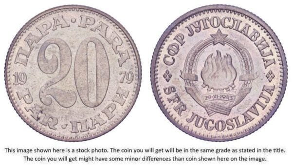 YUGOSLAVIA 20 para 1979 XF+