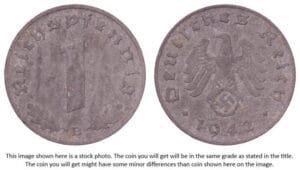 GERMANY 1 reichspfennig 1942B / 3rd Reich / VF