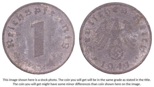 GERMANY 1 reichspfennig 1941B / 3rd Reich / VF-