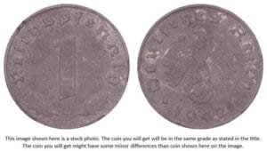 GERMANY 1 reichspfennig 1942B / 3rd Reich / VF-