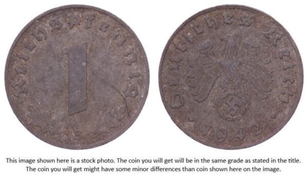 GERMANY 1 reichspfennig 1942B / 3rd Reich / VF-