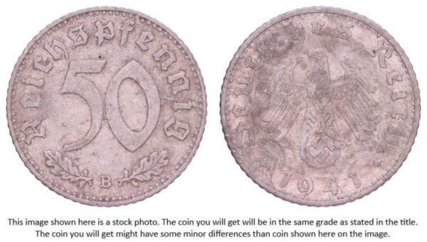 GERMANY 50 reichspfennig 1941B / 3rd Reich / VF-