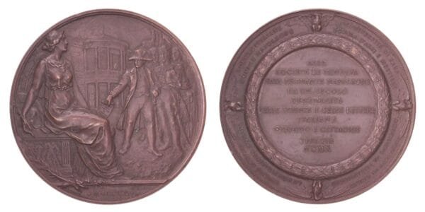 ITALY Minerva Society in Trieste by G. Marin / Bronze / 145.95 g / 71 mm