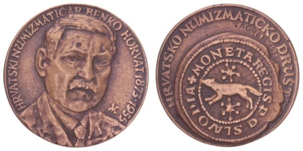 CROATIA Benko Horvat / Croatian Numismatic Society medal by Velibor Mačukatin / Bronze / 353 g / 80 mm