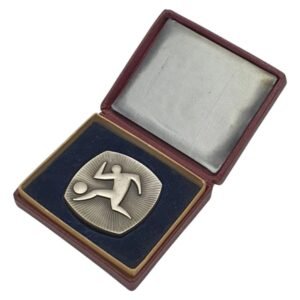 YUGOSLAVIA 50th Anniversary of the Football Association of Yugoslavia / plaque / Bertoni Milano / in case