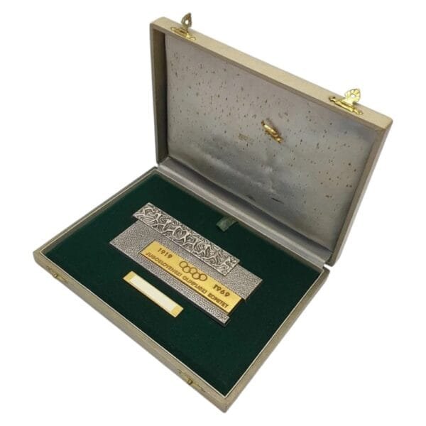 YUGOSLAVIA 50th Anniversary of the Yugoslav Olympic Committee / plaque / in case