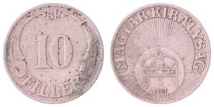 HUNGARY 10 filler 1927 VF-