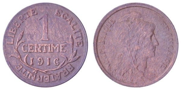 FRANCE 1 centime 1916 XF
