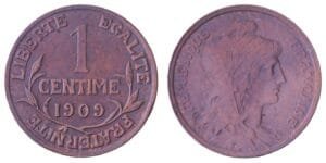 FRANCE 1 centime 1909 XF