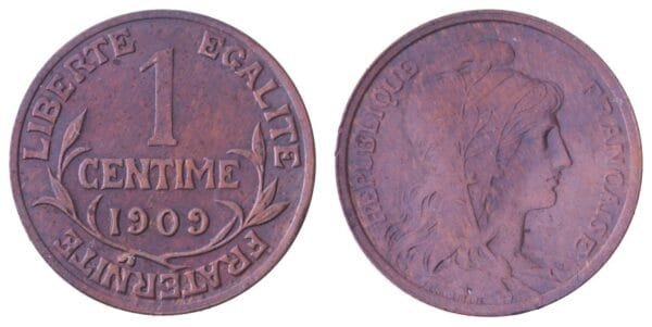 FRANCE 1 centime 1909 XF