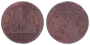 BELGIUM 2 centimes 18__ F