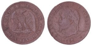 FRANCE 10 centimes 1861A VF