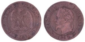 FRANCE 10 centimes 1862K VF