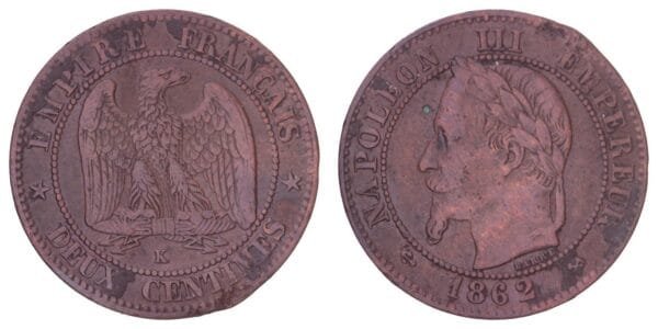 FRANCE 10 centimes 1862K VF