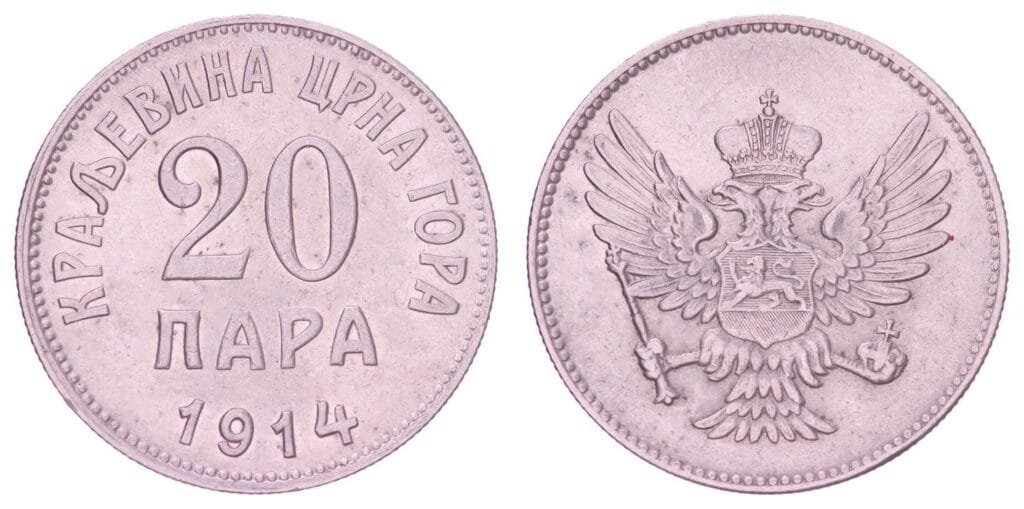 MONTENEGRO 20 para 1914 XF