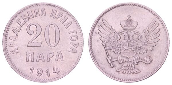 MONTENEGRO 20 para 1914 XF