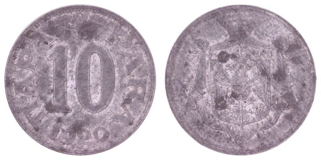 JUGOSLAVIJA 10 para 1920 F+