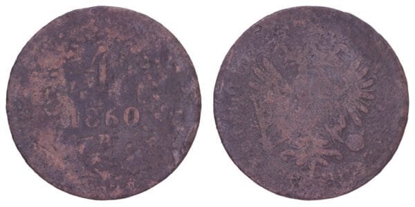 AUSTRIA 1 kreuzer 1860B F-