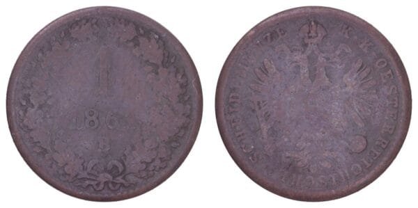 AUSTRIA 1 kreuzer 1861B F