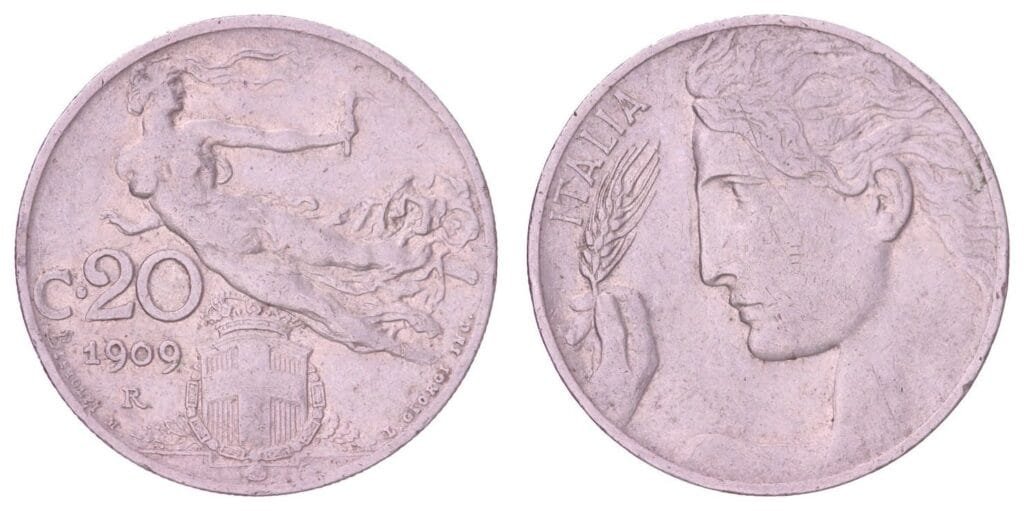 ITALY 20 centesimi 1909 VF