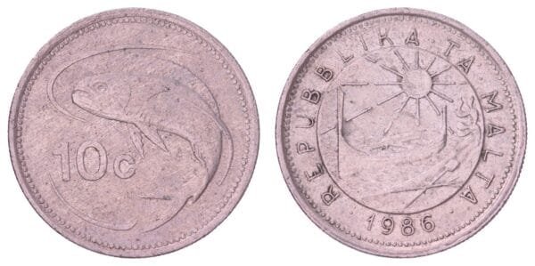 MALTA 10 cents 1986 VF