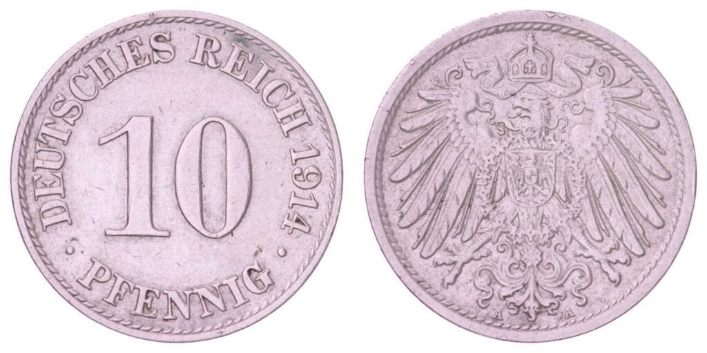 GERMANY 10 pfennig 1914A / Empire / VF