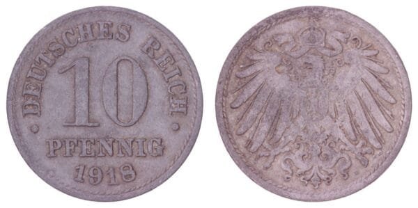 GERMANY 10 pfennig 1918 / Empire / VF