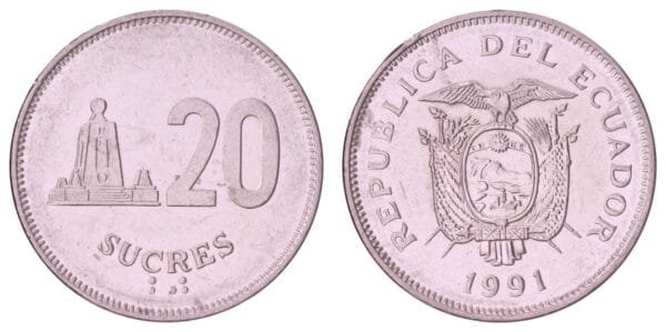 ECUADOR 20 sucres 1991 XF