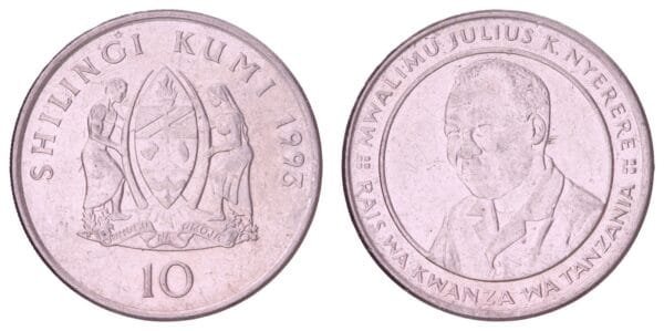 TANZANIA 10 shillingi 1993 VF+