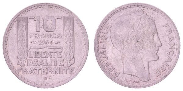 FRANCE 10 francs 1946B VF