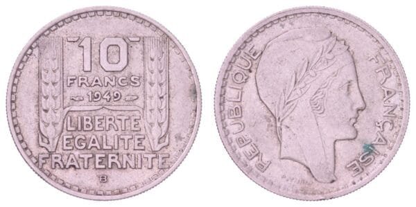 FRANCE 10 francs 1949B VF