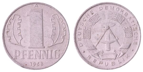 GERMANY 1 pfennig 1968 / East GDR / VF