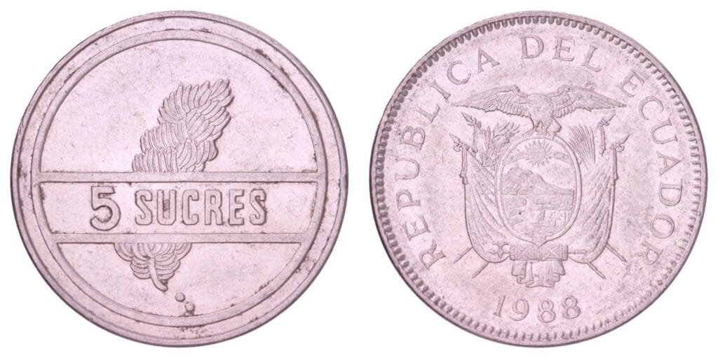 ECUADOR 5 sucres 1988 VF