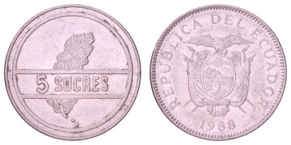 ECUADOR 5 sucres 1988 VF