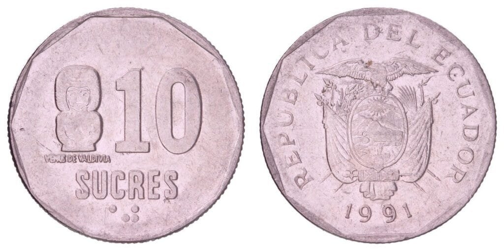ECUADOR 10 sucres 1991 VF