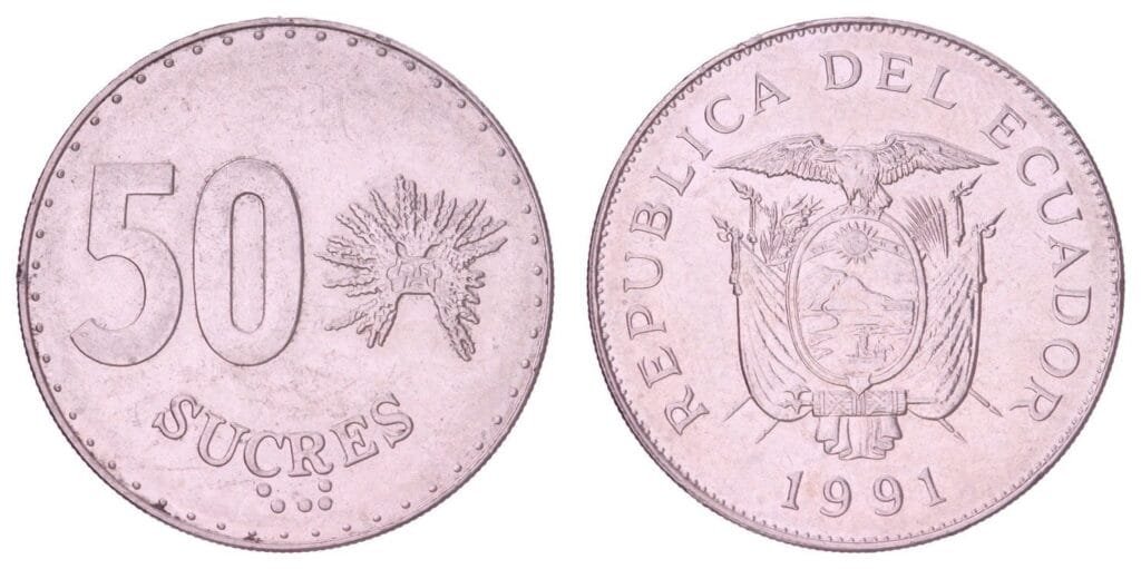 ECUADOR 50 sucres 1991 VF